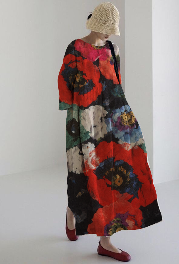 Vestido de verano floral rosa