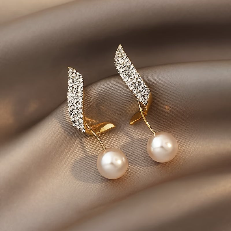 Pendientes de Perla a Pluma de Cristal