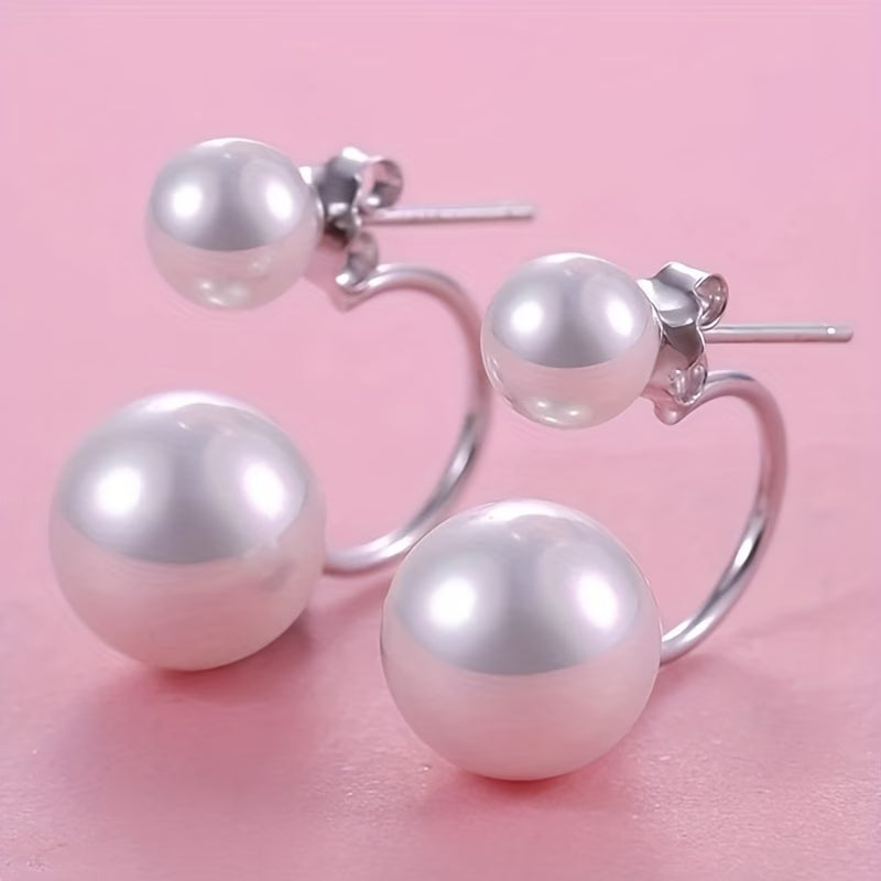 Pendientes Declaración con Perlas Dobles