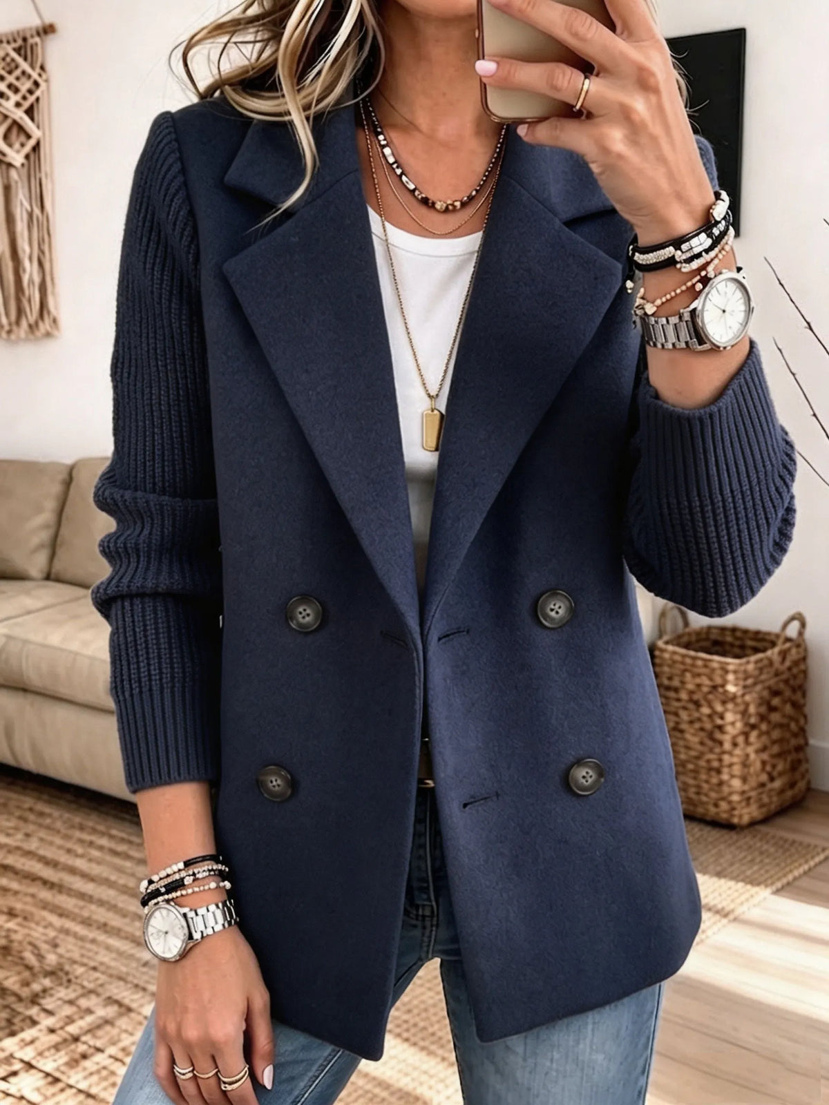 Carla | Americana elegante con mangas de punto