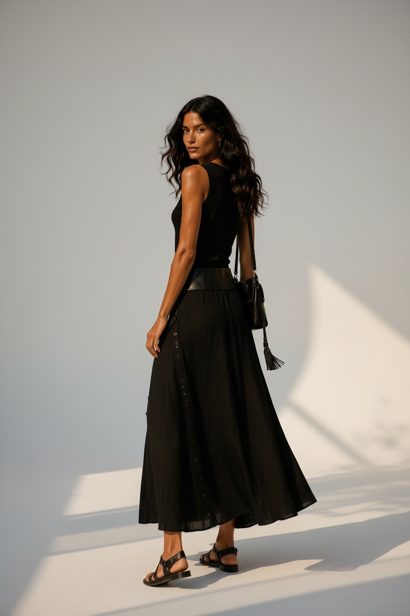 Vestido Maxi con Cinturón