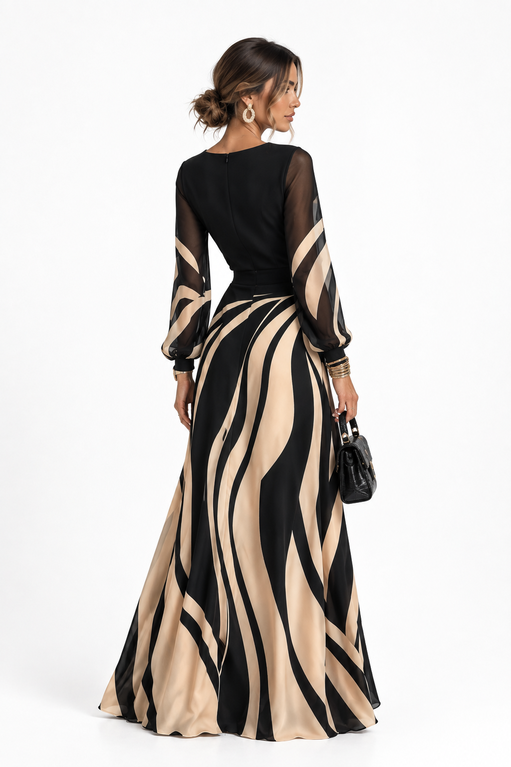 Vestido Aurora – Largo Estampado Ondas