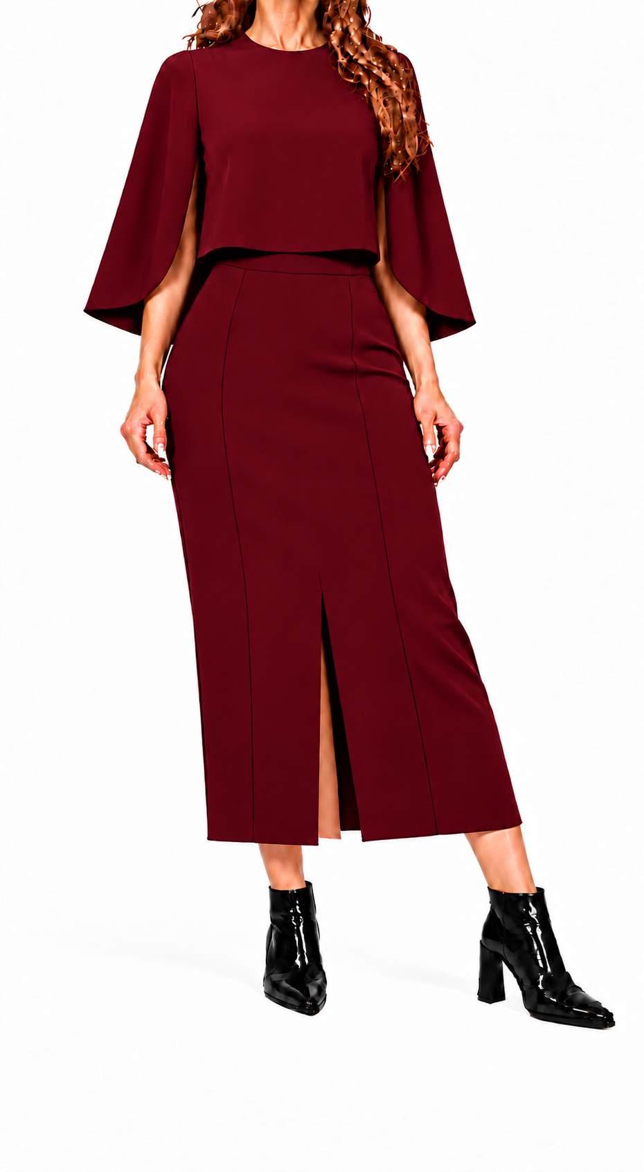 Conjunto Isadora | Top capa y falda midi