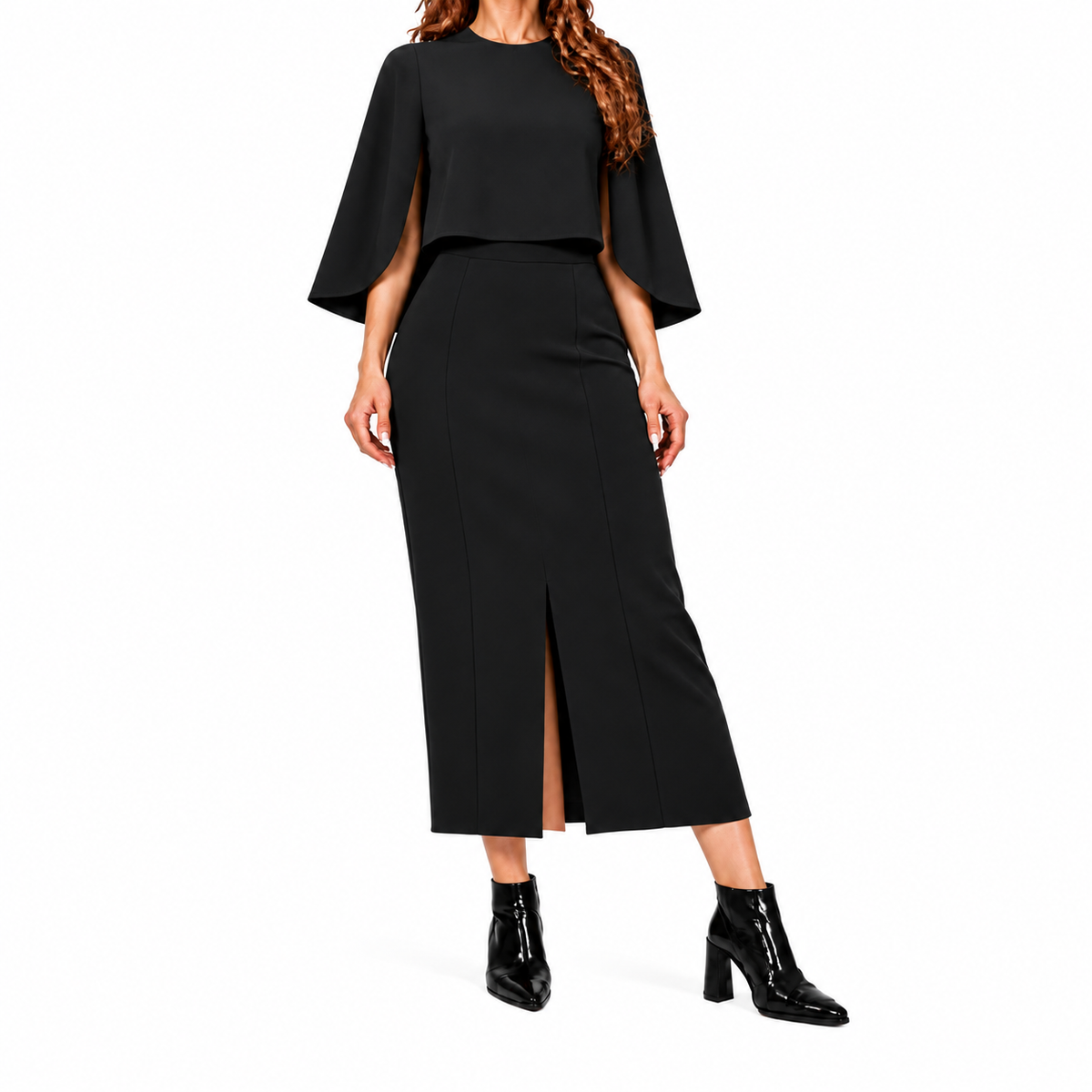 Conjunto Isadora | Top capa y falda midi
