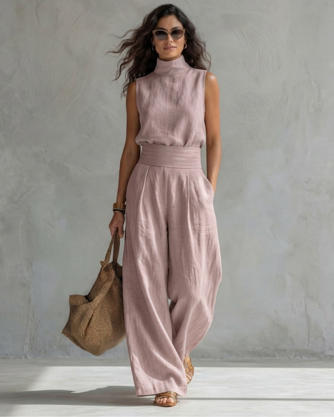 LUCÍA | Conjunto con top de cuello mao