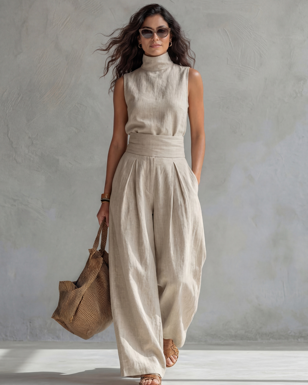 LUCÍA | Conjunto con top de cuello mao