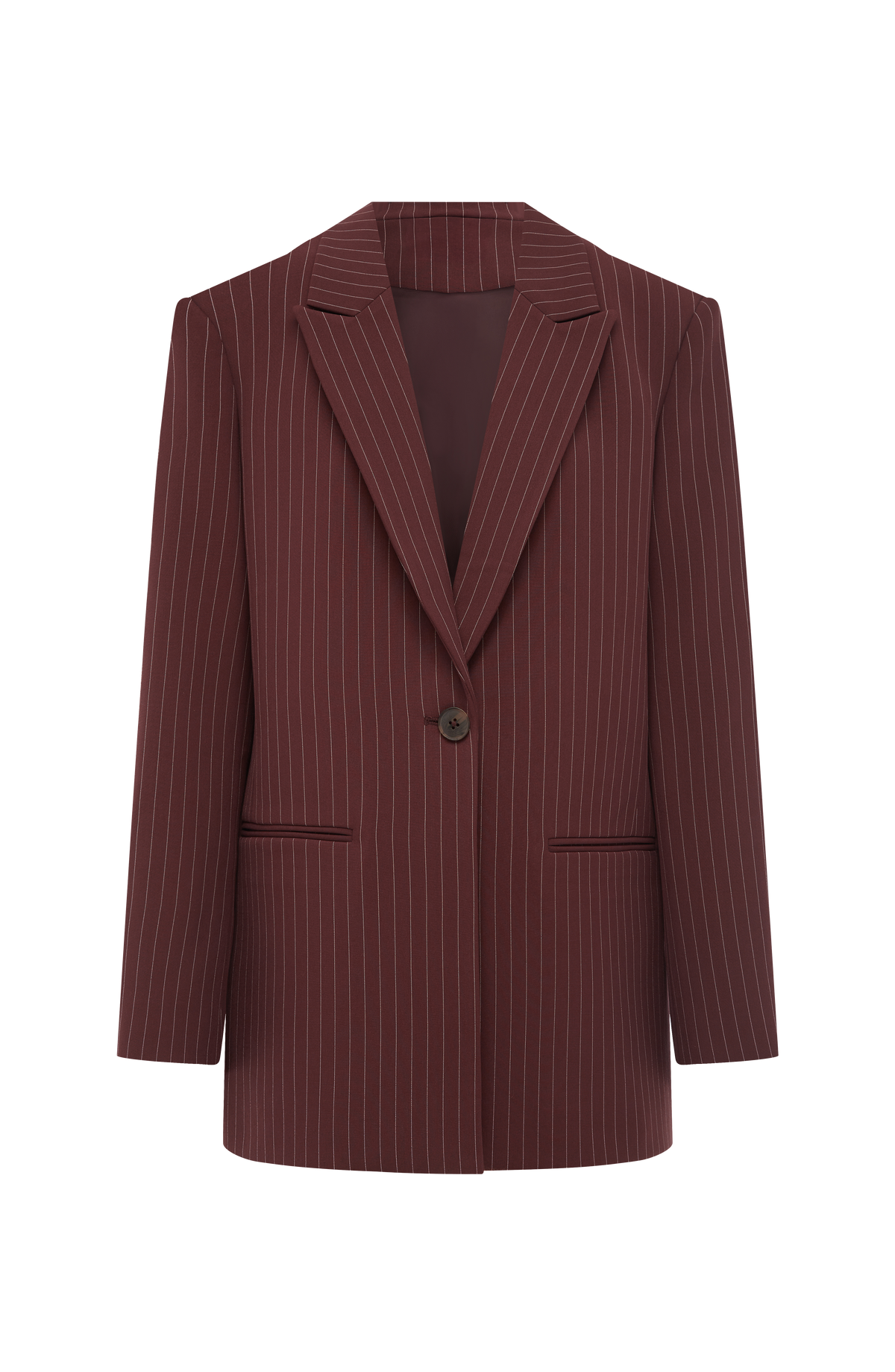 Reece Blazer - Burgundy Pinstripe