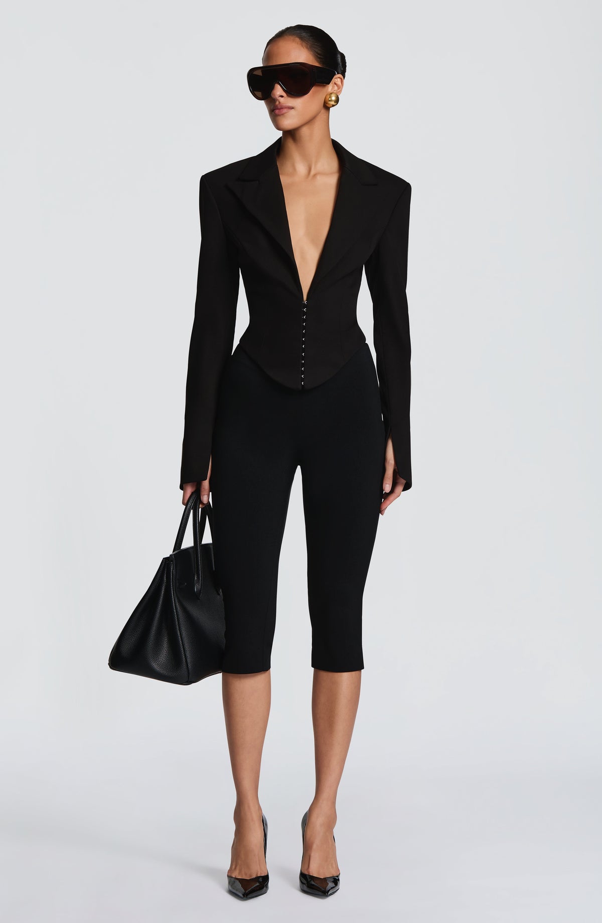 Agatha Cropped Blazer - Black