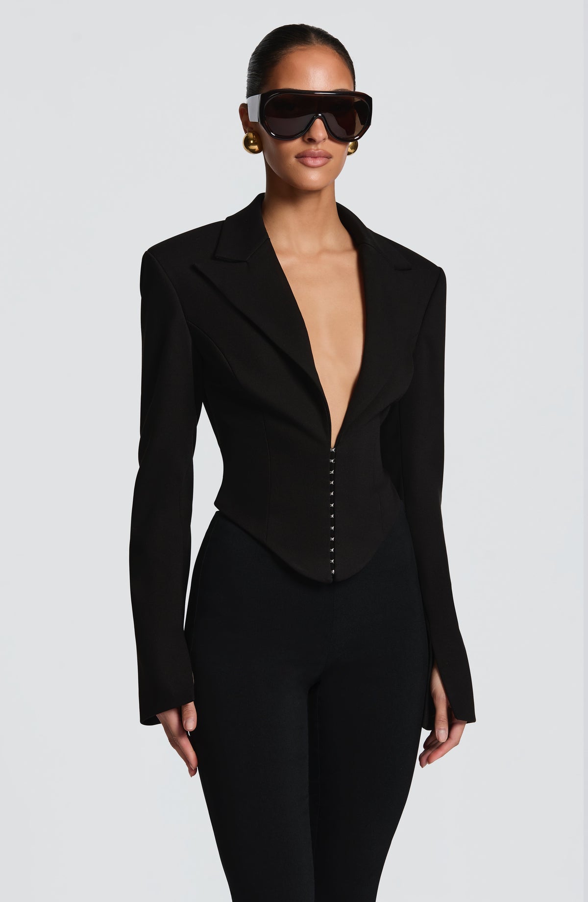 Agatha Cropped Blazer - Black
