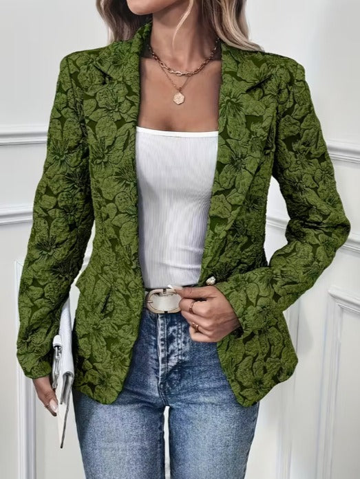 Blazer Entallado de Mujer en Jacquard Paisley