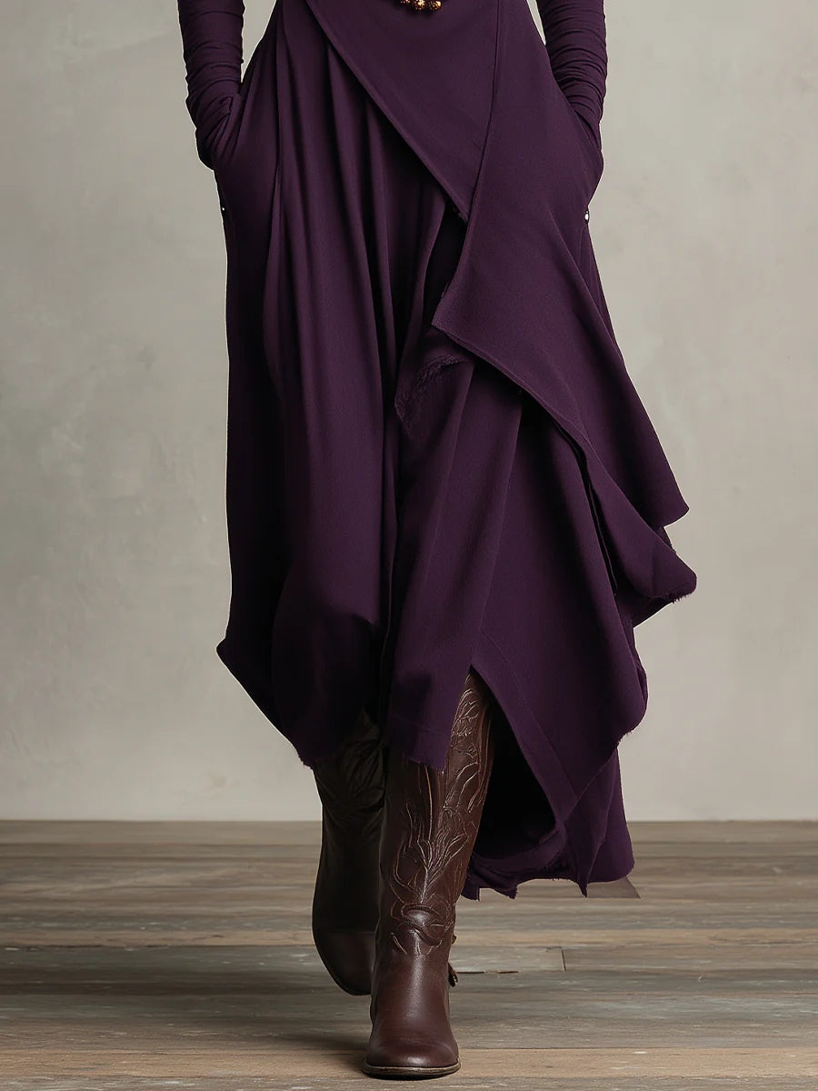 Arielle | Vestido Vintage Asimétrico de Cuello Alto