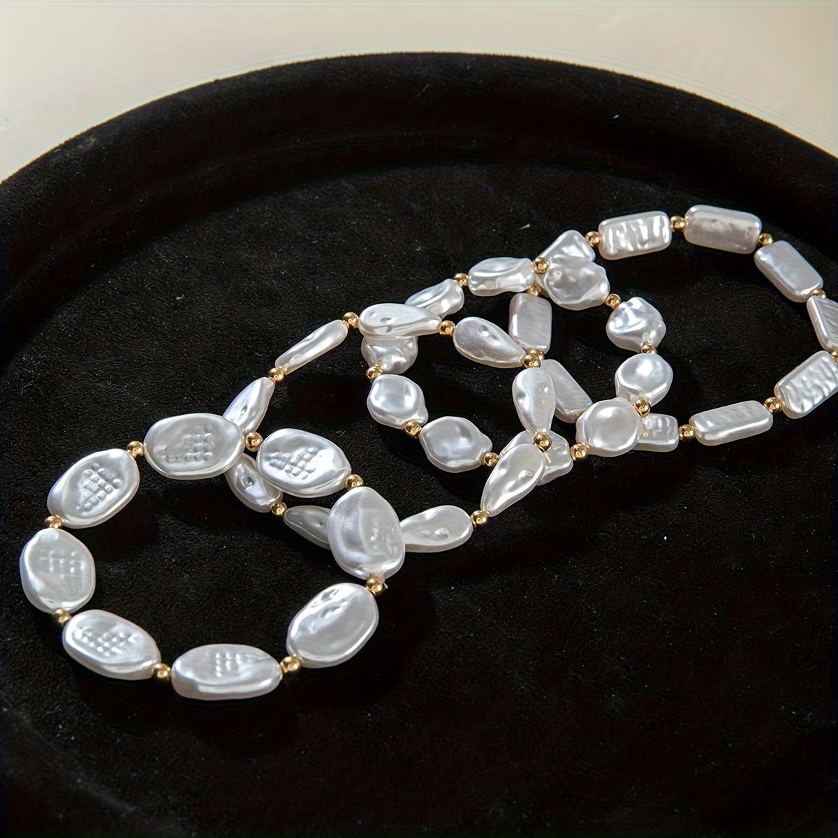 Set de 4 Pulseras con Perlas