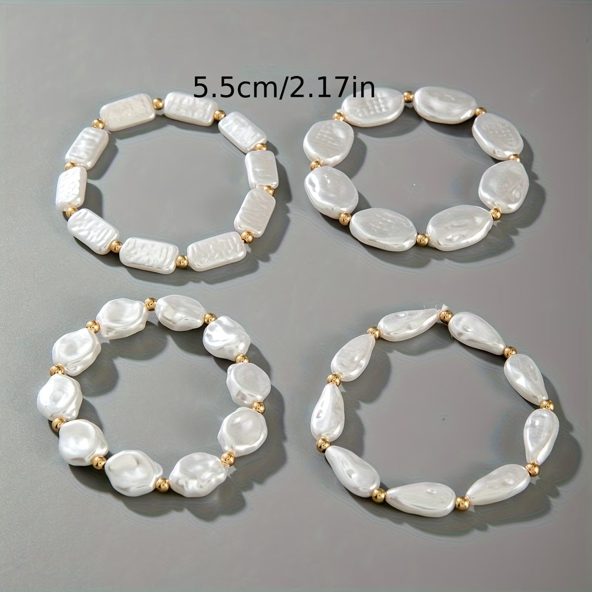 Set de 4 Pulseras con Perlas