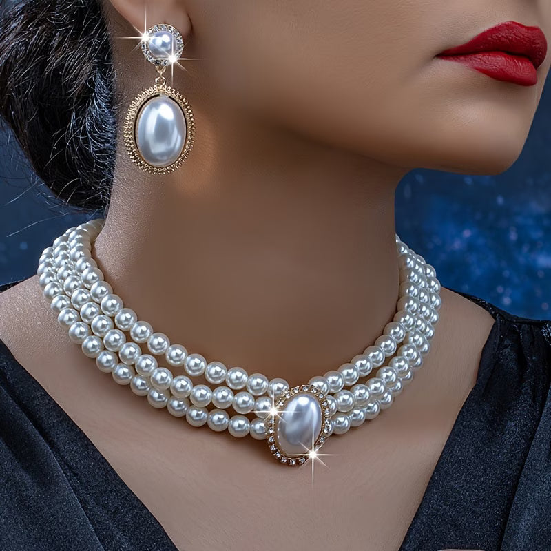 Set de Joyas con Perlas Clásicas