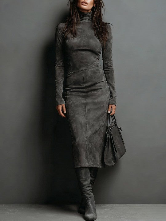 Lorène | Vestido Midi Largo Marrón
