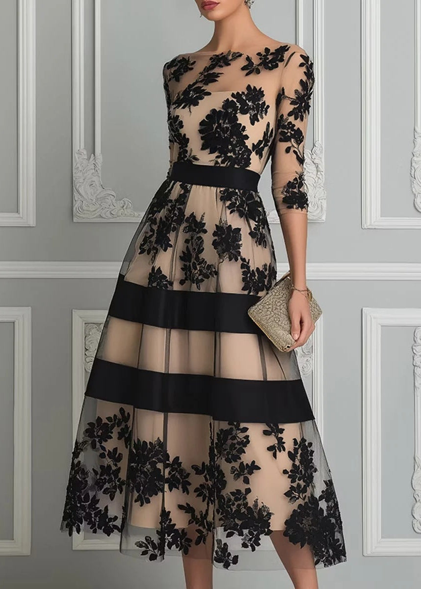 Catherine – Vestido de Noche en Encaje Floral