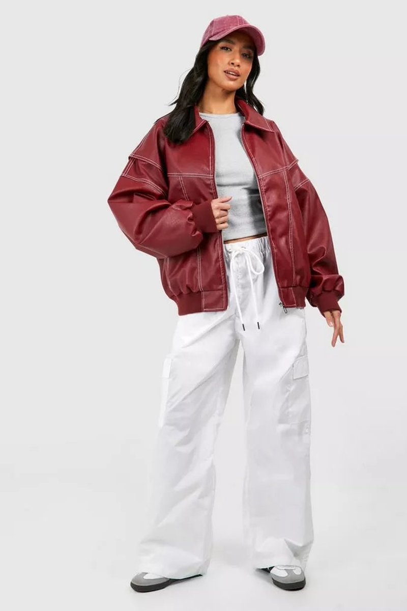 Renée | Bomber Oversize con Costuras de Contraste