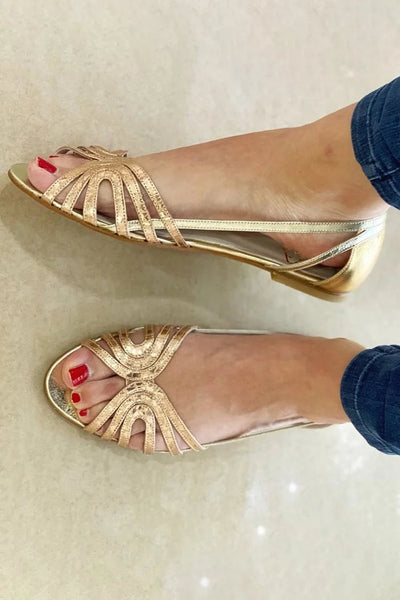 Eleonora | Sandalias Doradas Luz de Verano