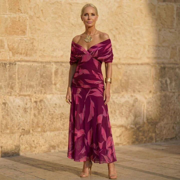 Laura™ – Elegante vestido con motivo de hojas