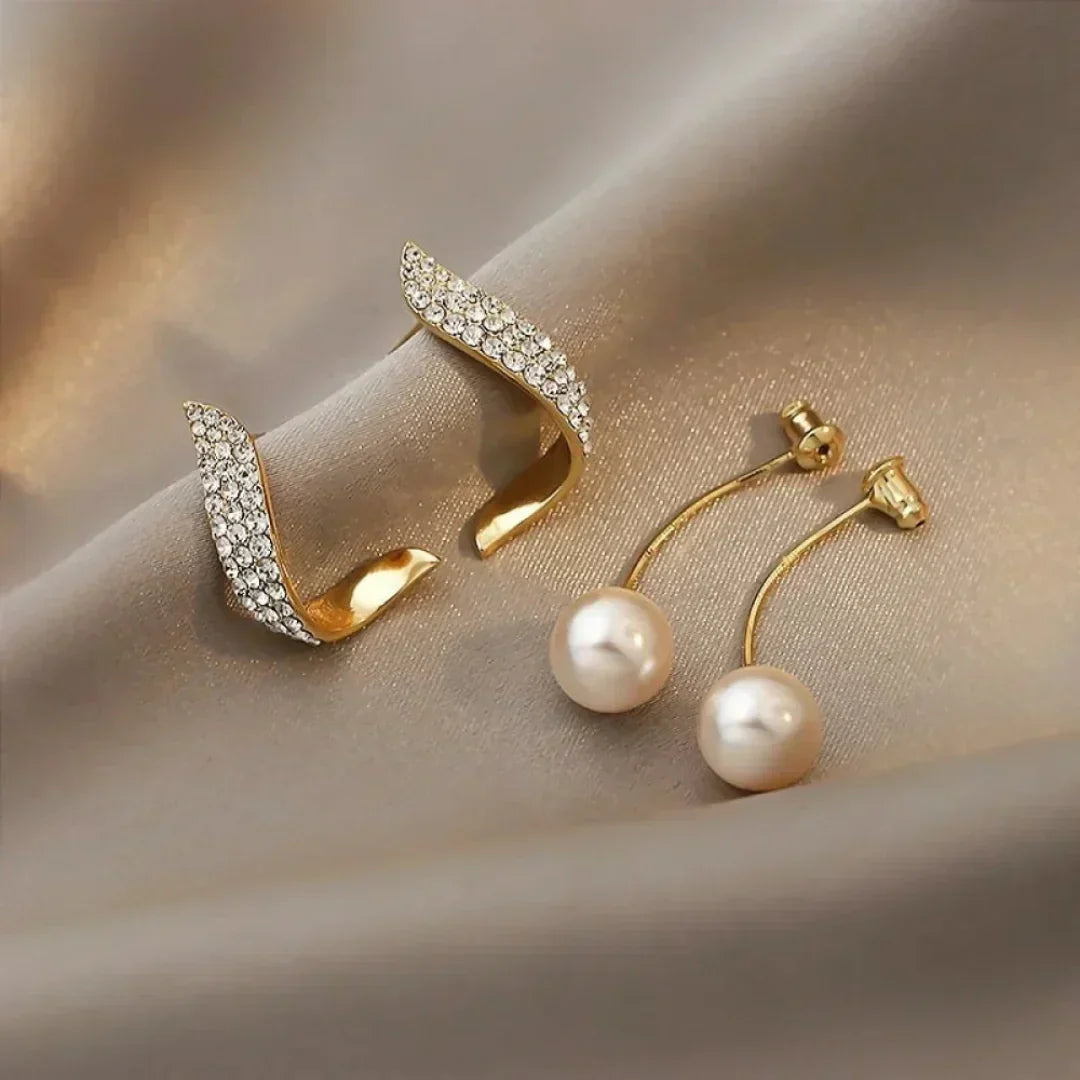 Pendientes de Perla a Pluma de Cristal