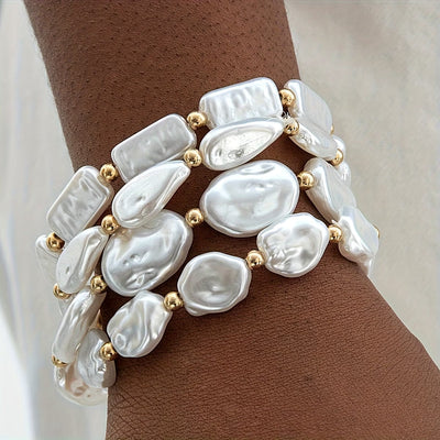 Set de 4 Pulseras con Perlas