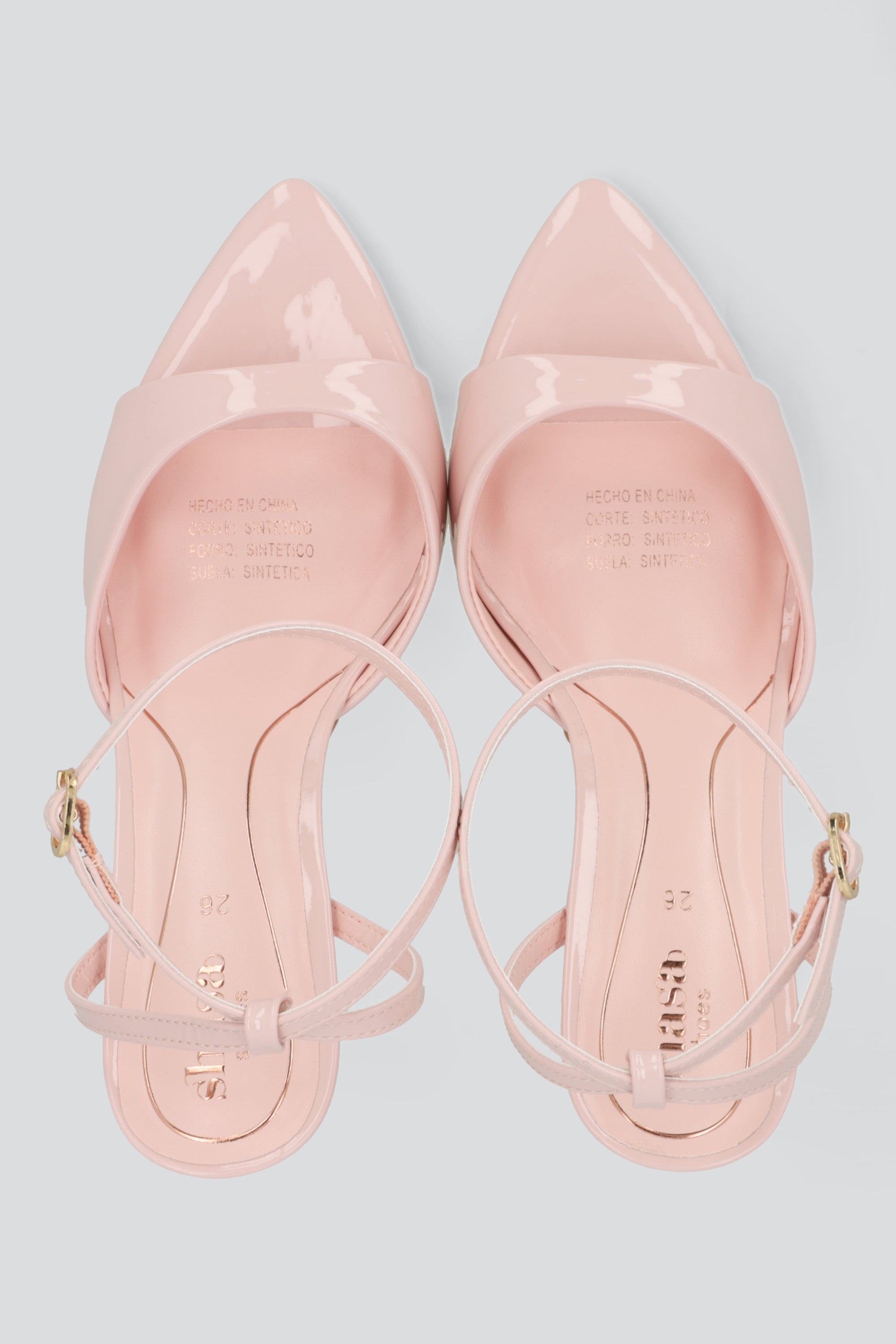 Tacon puntal charol peep toe tiras