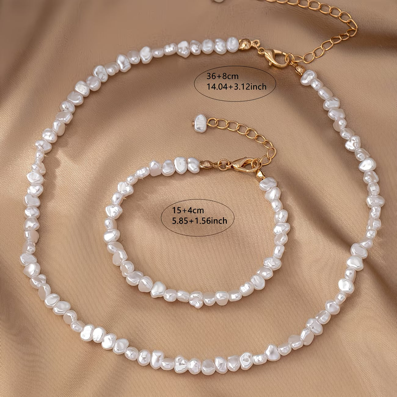 Set de Collar y Pulsera de Perlas Barrocas