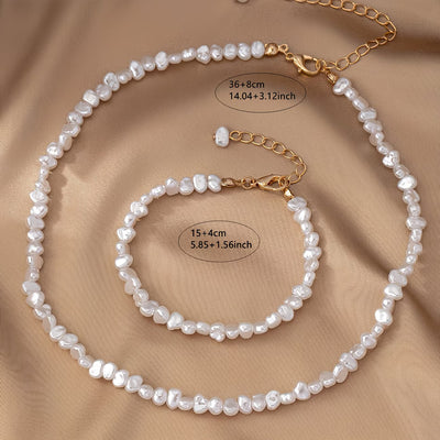 Set de Collar y Pulsera de Perlas Barrocas