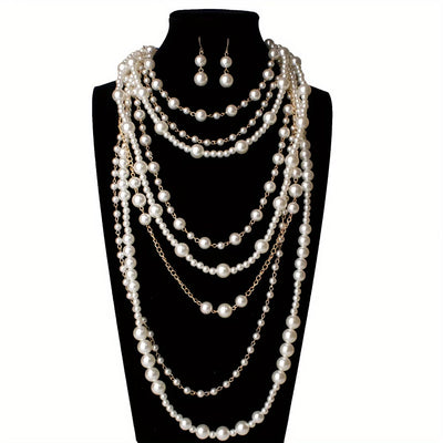 Set de Declaración de Perlas Multi-Layer Boho