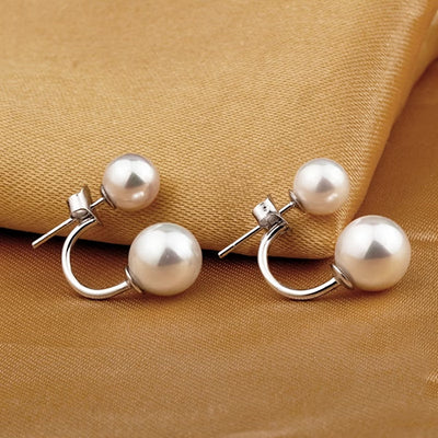 Pendientes Declaración con Perlas Dobles