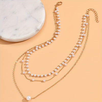 El Set de Collares Trinity Pearl Layer