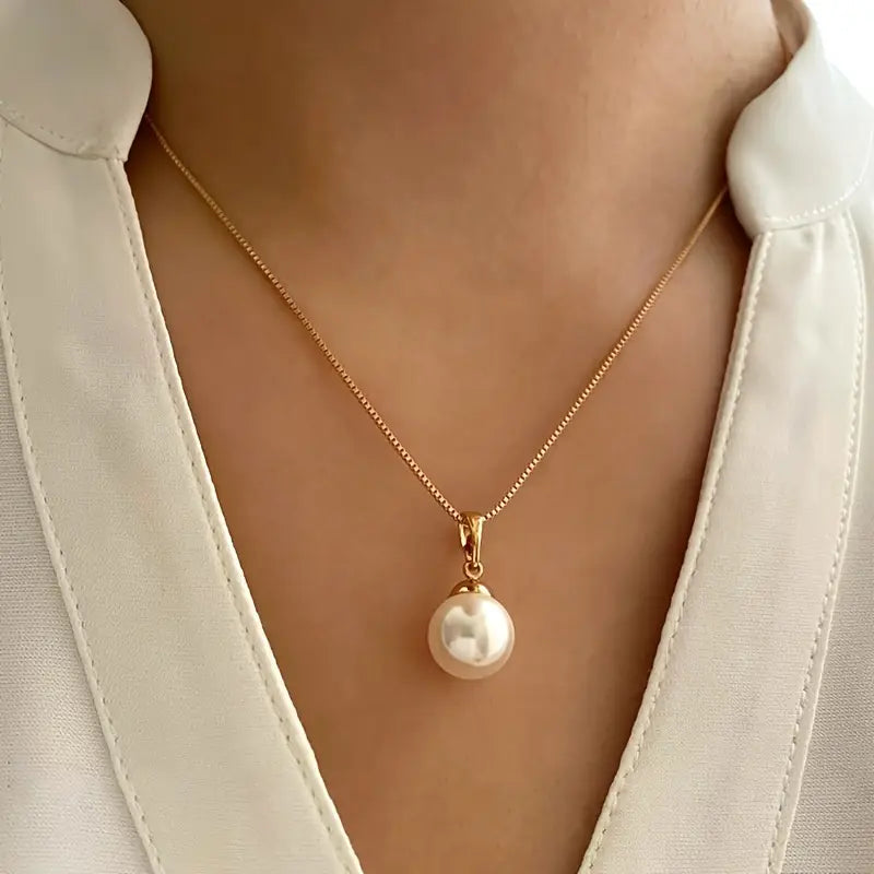 Set de Collar Elegante y Gracioso con Perlas