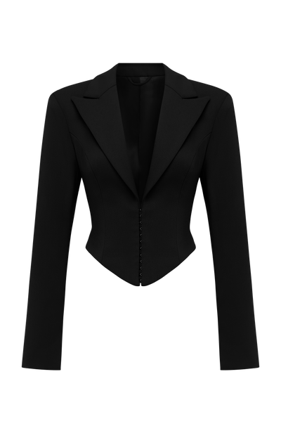 Agatha Cropped Blazer - Black