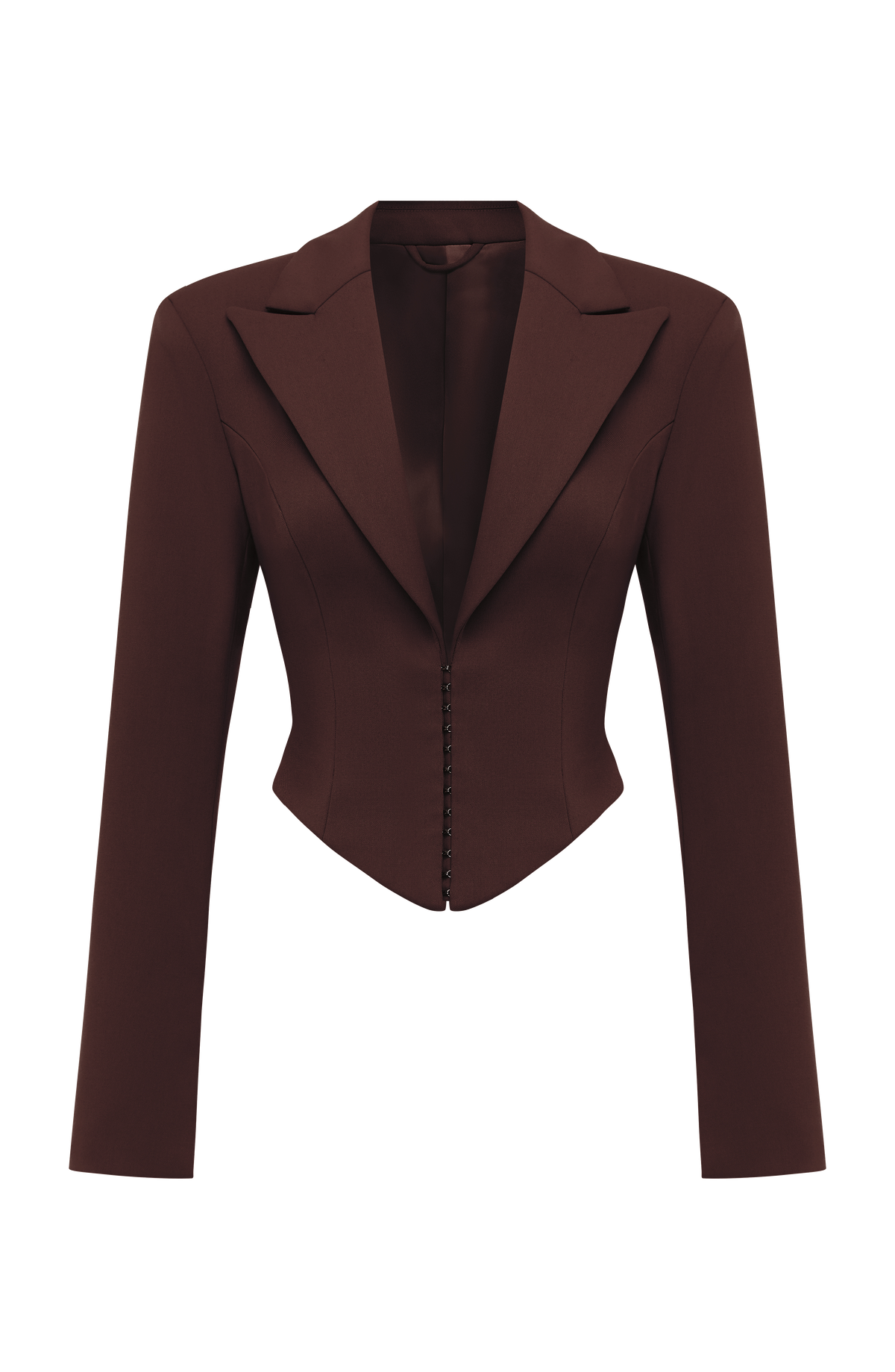 Agatha Cropped Blazer - Plum Brown