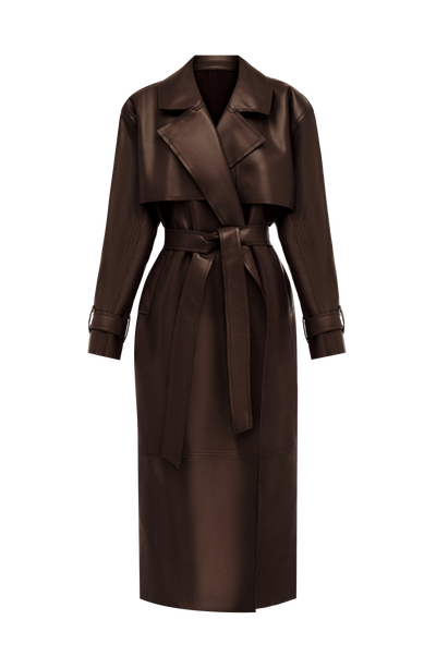 Bridget Trench Coat - Plum Brown