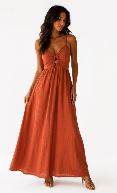 Delia - Vestido maxi con caida