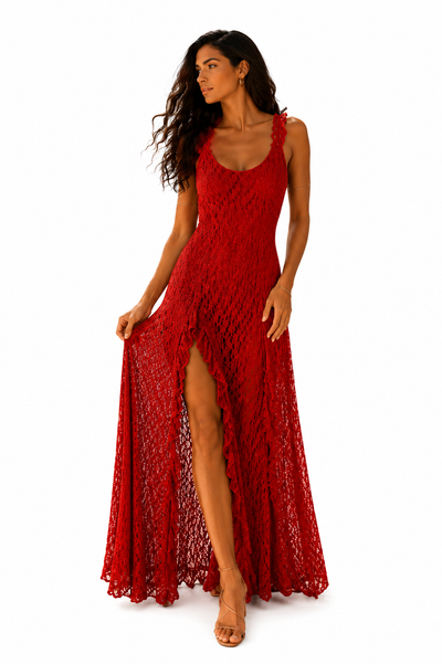 Alba - Vestido maxi con apertura lateral