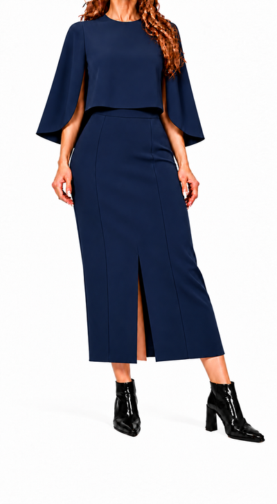 Conjunto Isadora | Top capa y falda midi