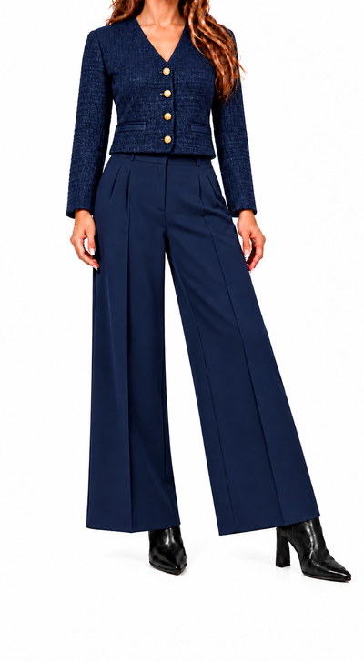 Conjunto Vivienne | Chaqueta de tweed y pantalón ancho