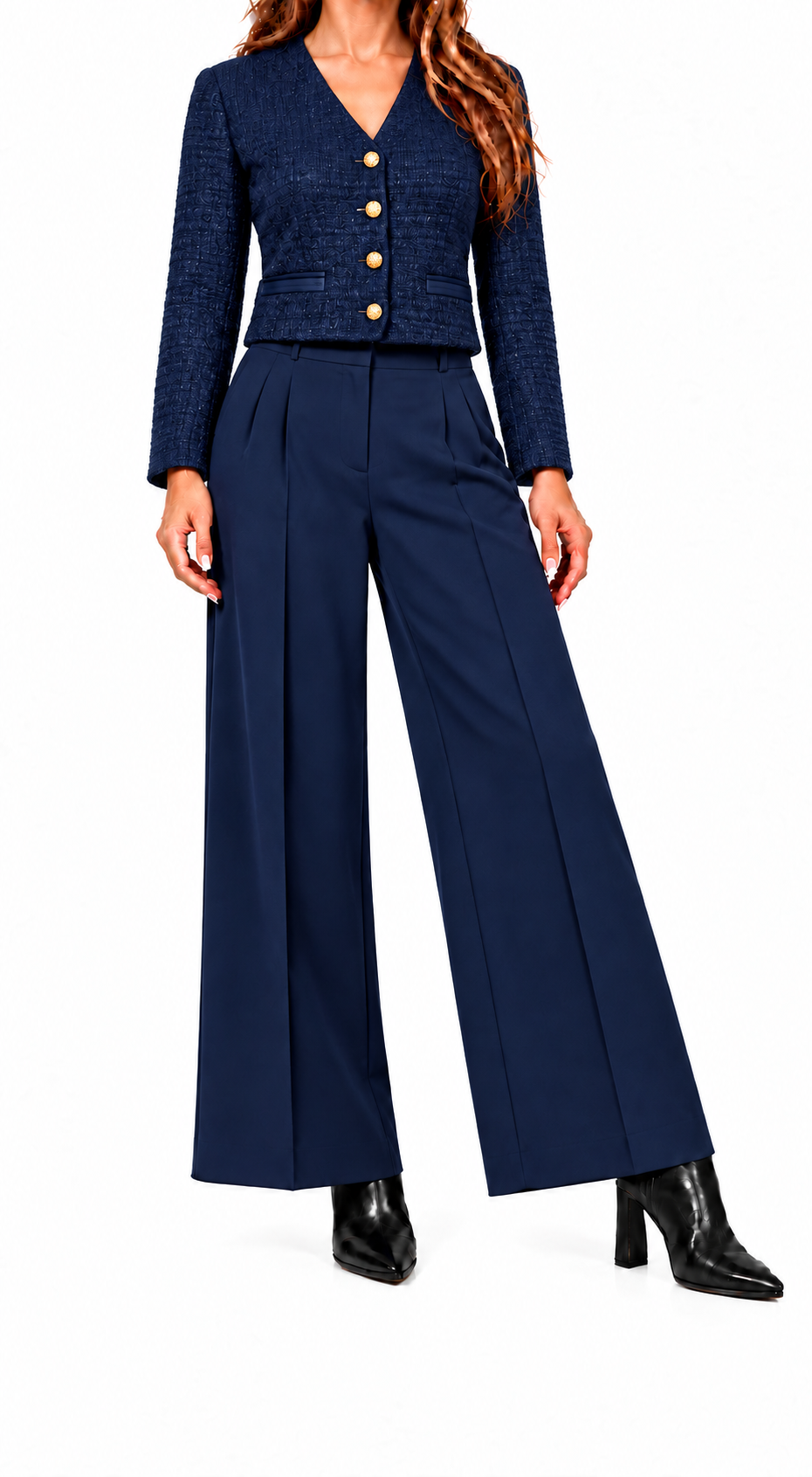 Conjunto Vivienne | Chaqueta de tweed y pantalón ancho