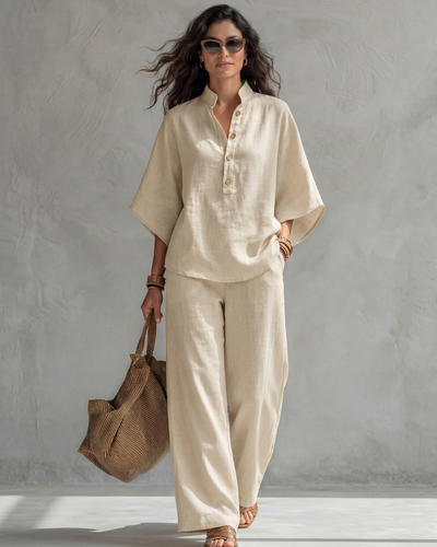 CLAUDIA | Conjunto con blusa abotonada