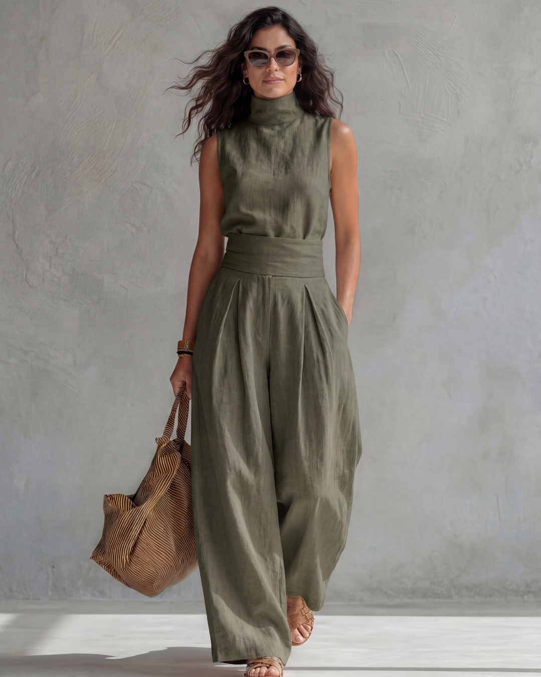 LUCÍA | Conjunto con top de cuello mao