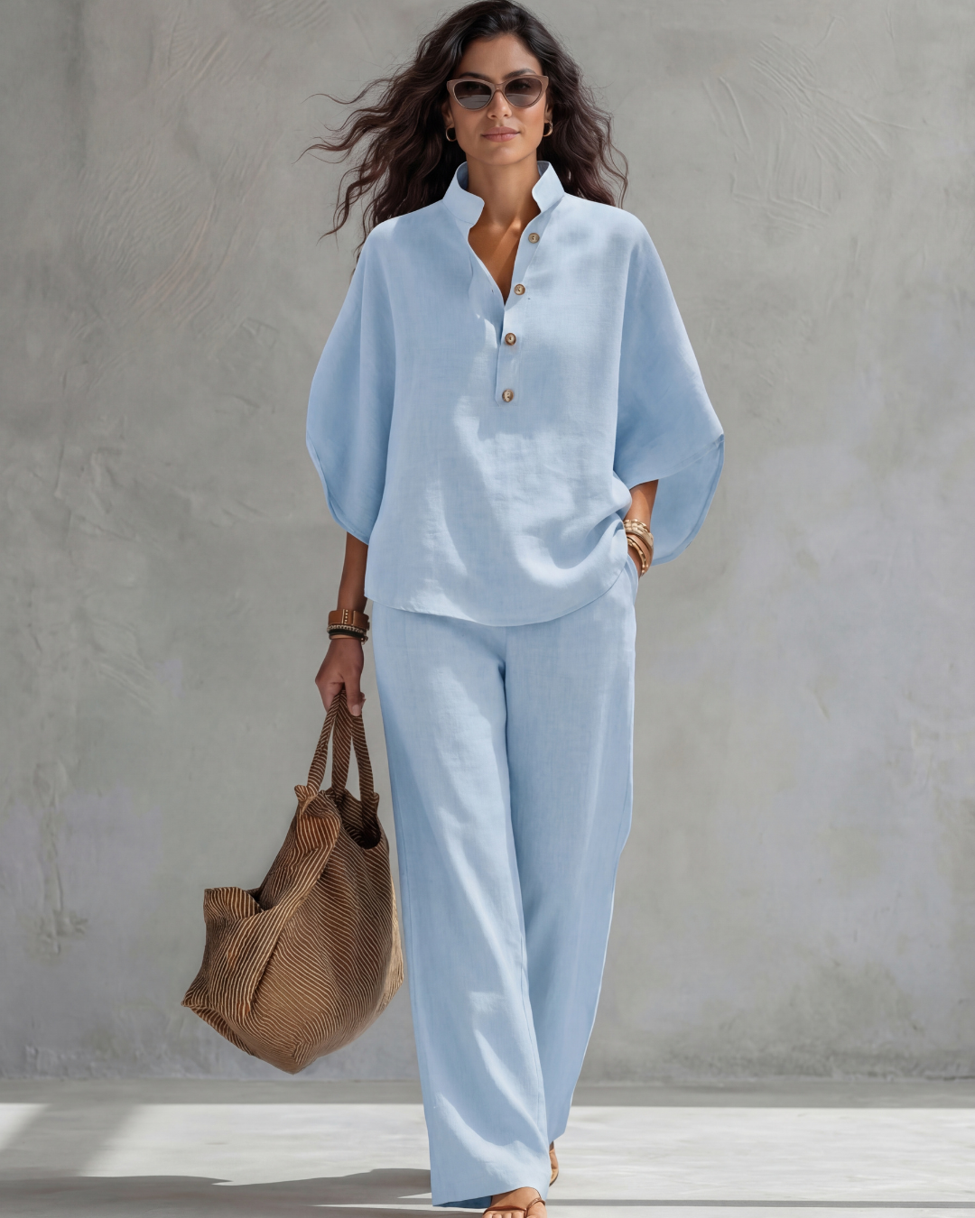 CLAUDIA | Conjunto con blusa abotonada