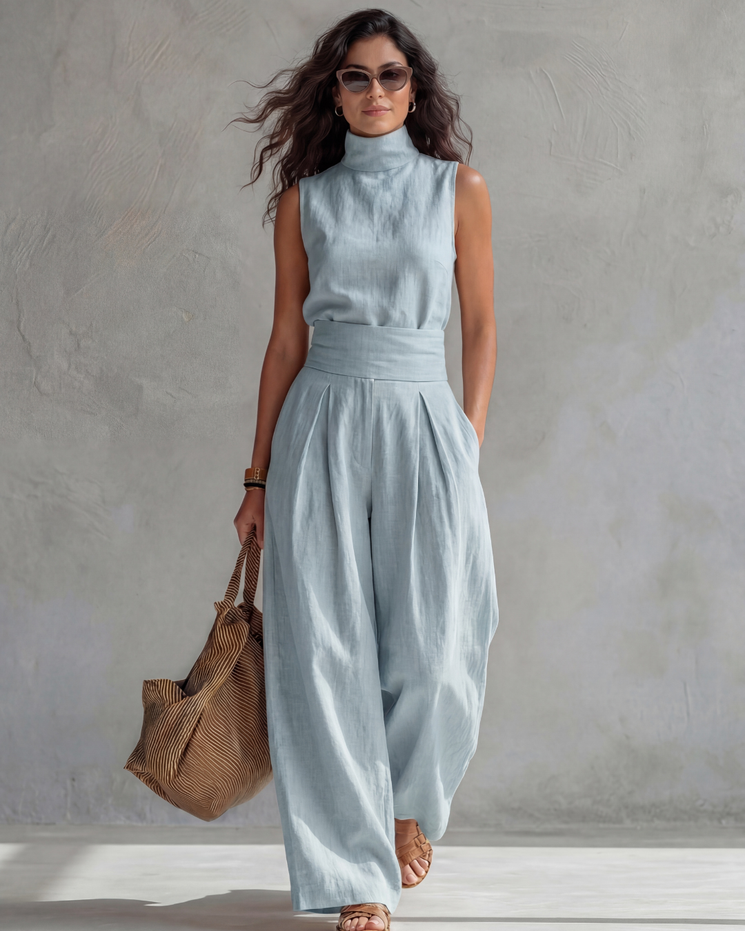 LUCÍA | Conjunto con top de cuello mao