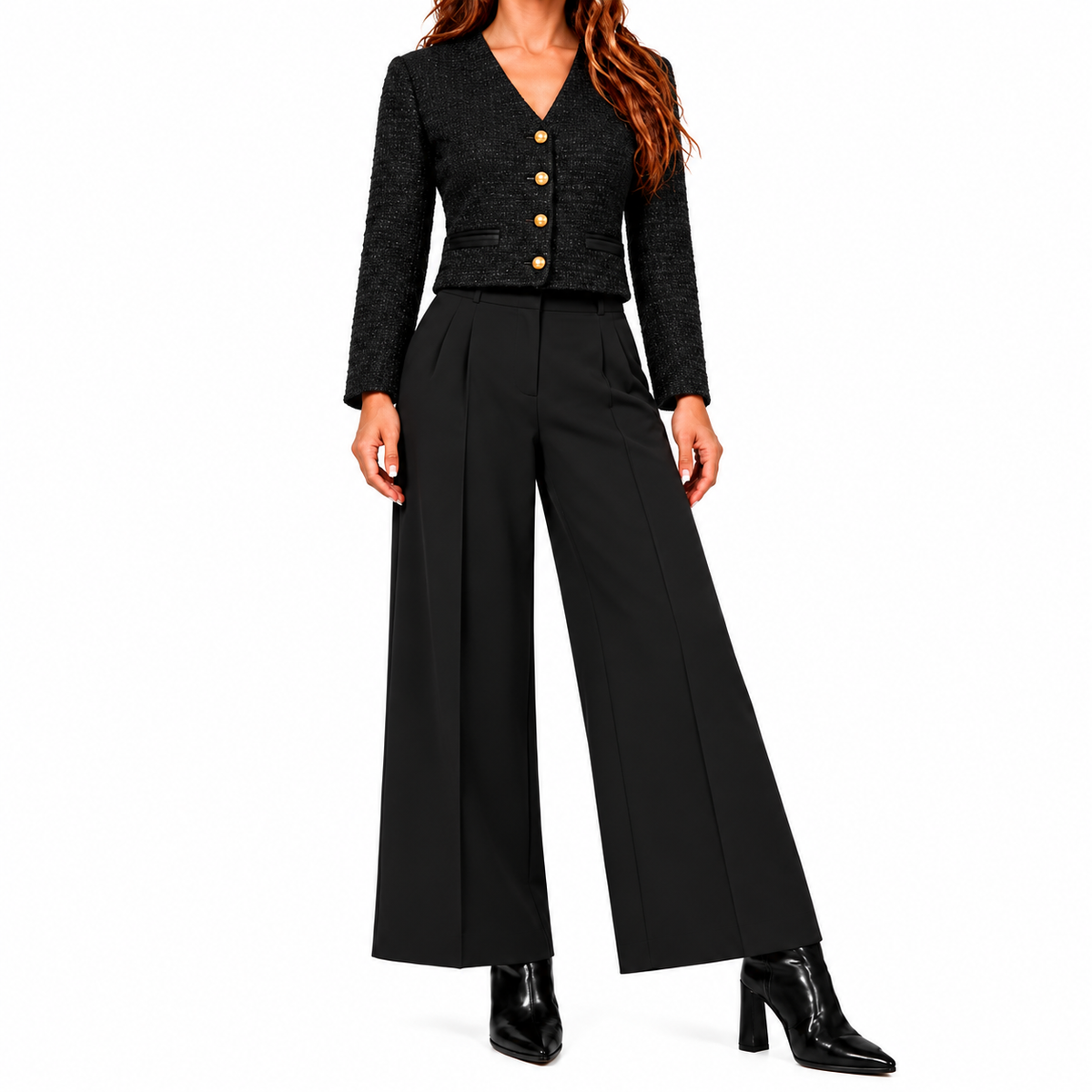 Conjunto Vivienne | Chaqueta de tweed y pantalón ancho