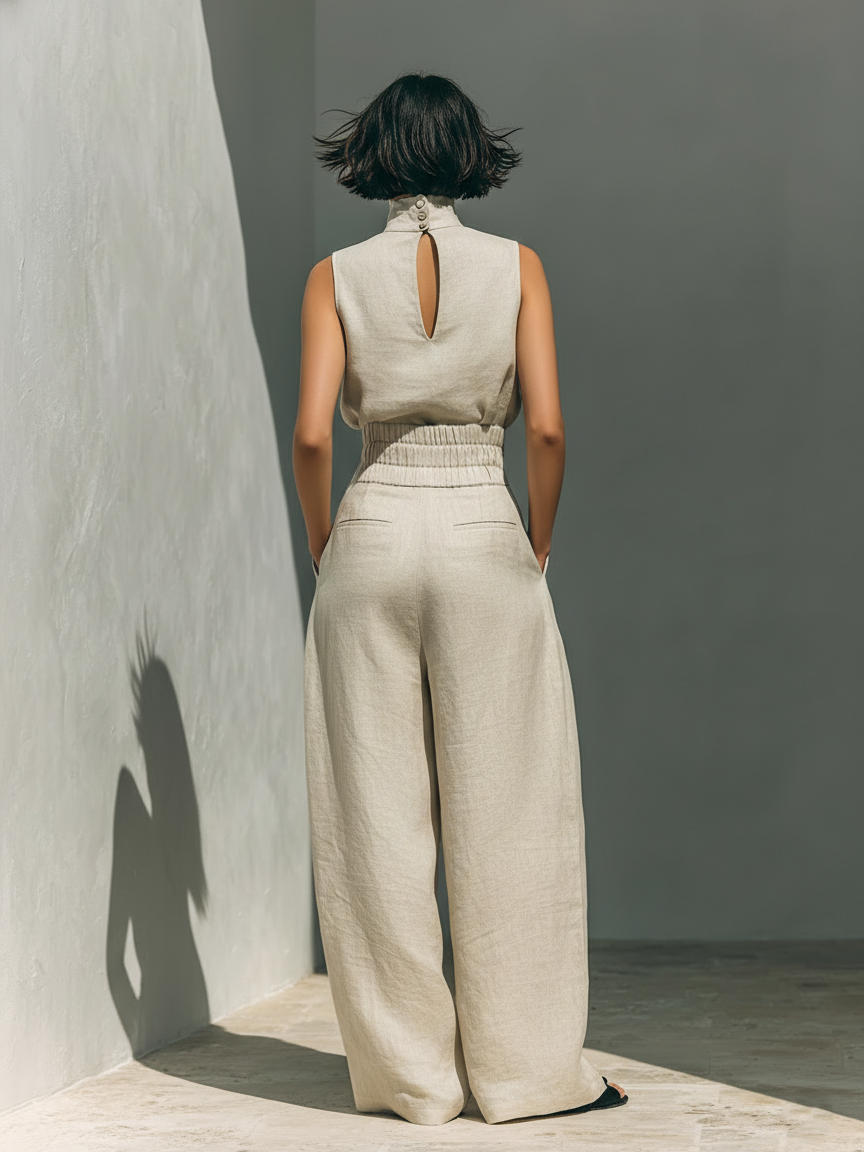 LUCÍA | Conjunto con top de cuello mao