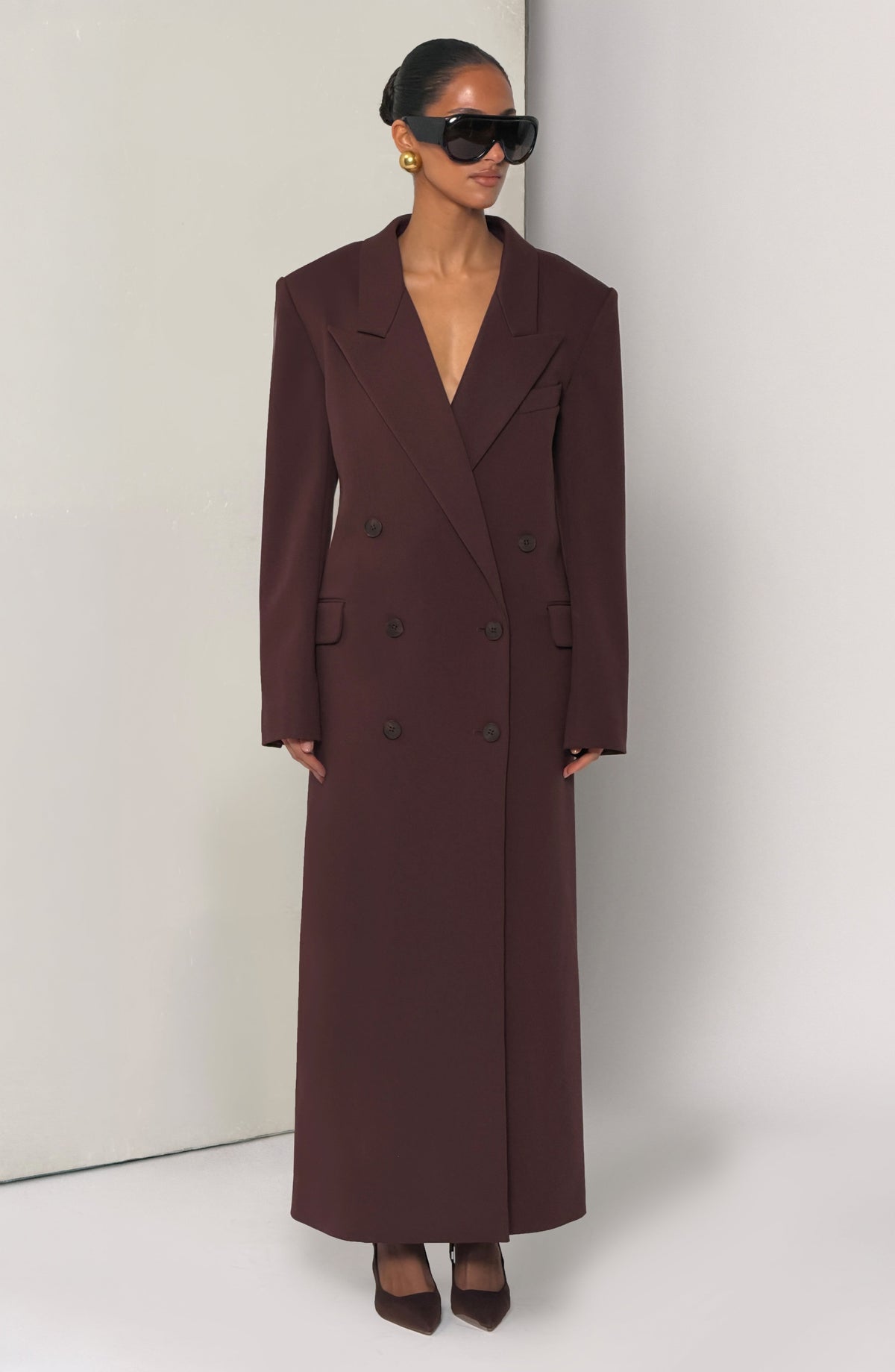 Michelle Coat - Plum Brown