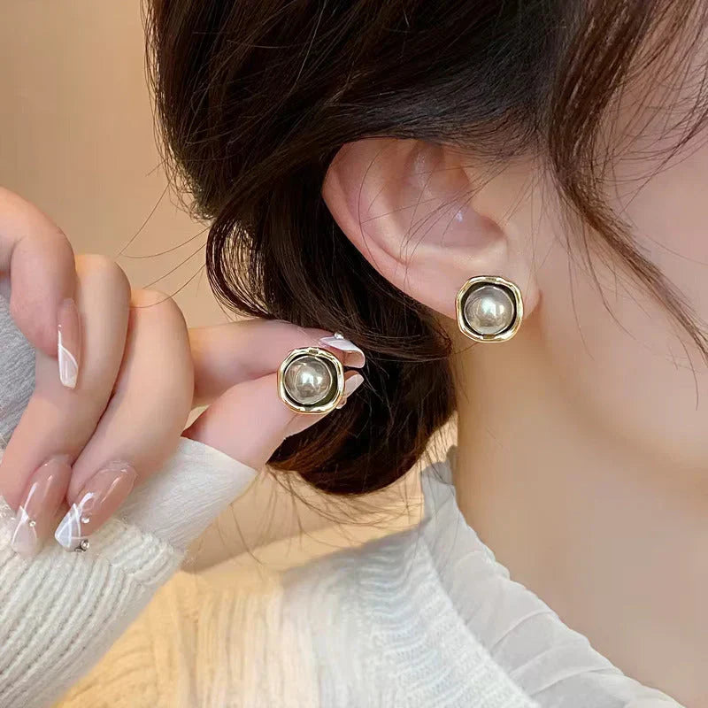 Pendientes de perla negra de lujo
