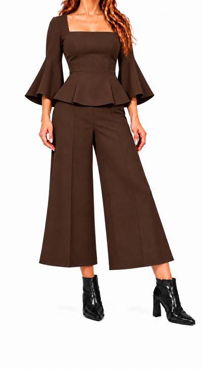 Conjunto Arianna | Top con mangas acampanadas y pantalón culotte