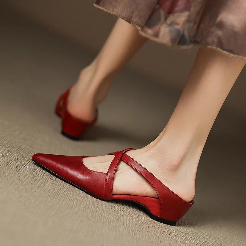 Aluna | Mules de piel genuina